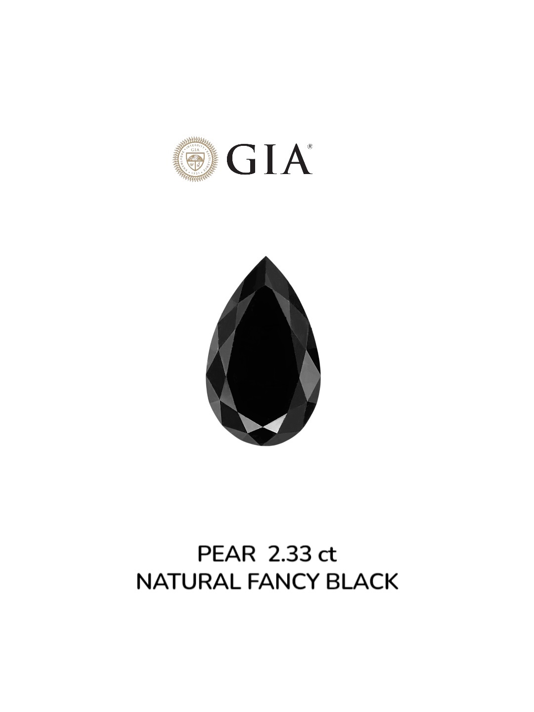 GIA 2.33 Carat Natural Fancy Black Pear Diamond SE-8879GN