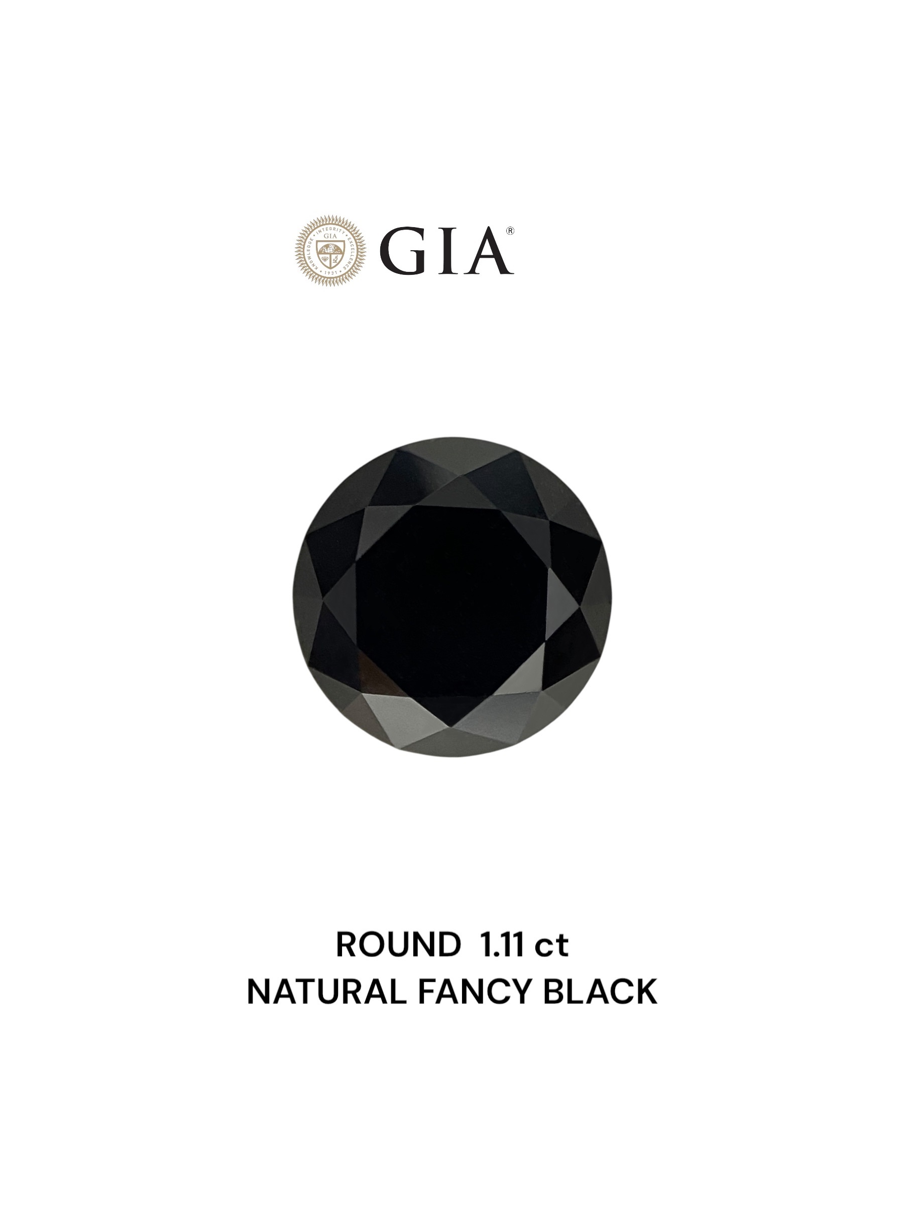 GIA 1.11 Carat Natural Fancy Black Round Diamond SE-8883GN