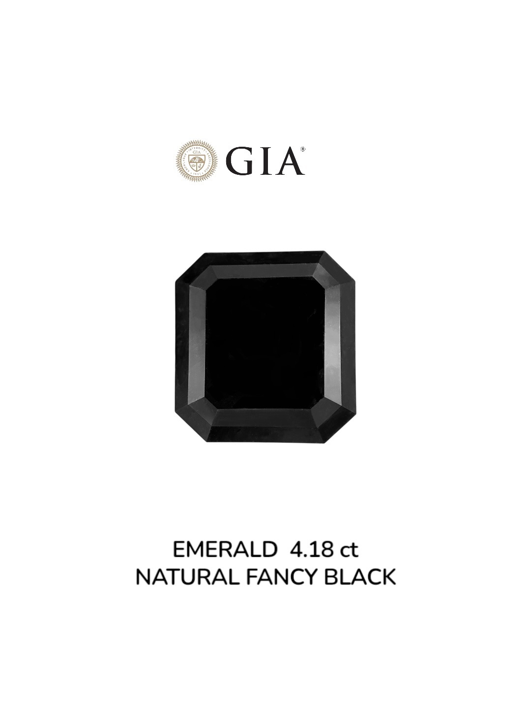 GIA 4.18 Carat Natural Fancy Black Sq emerald Diamond SE-8887GNN