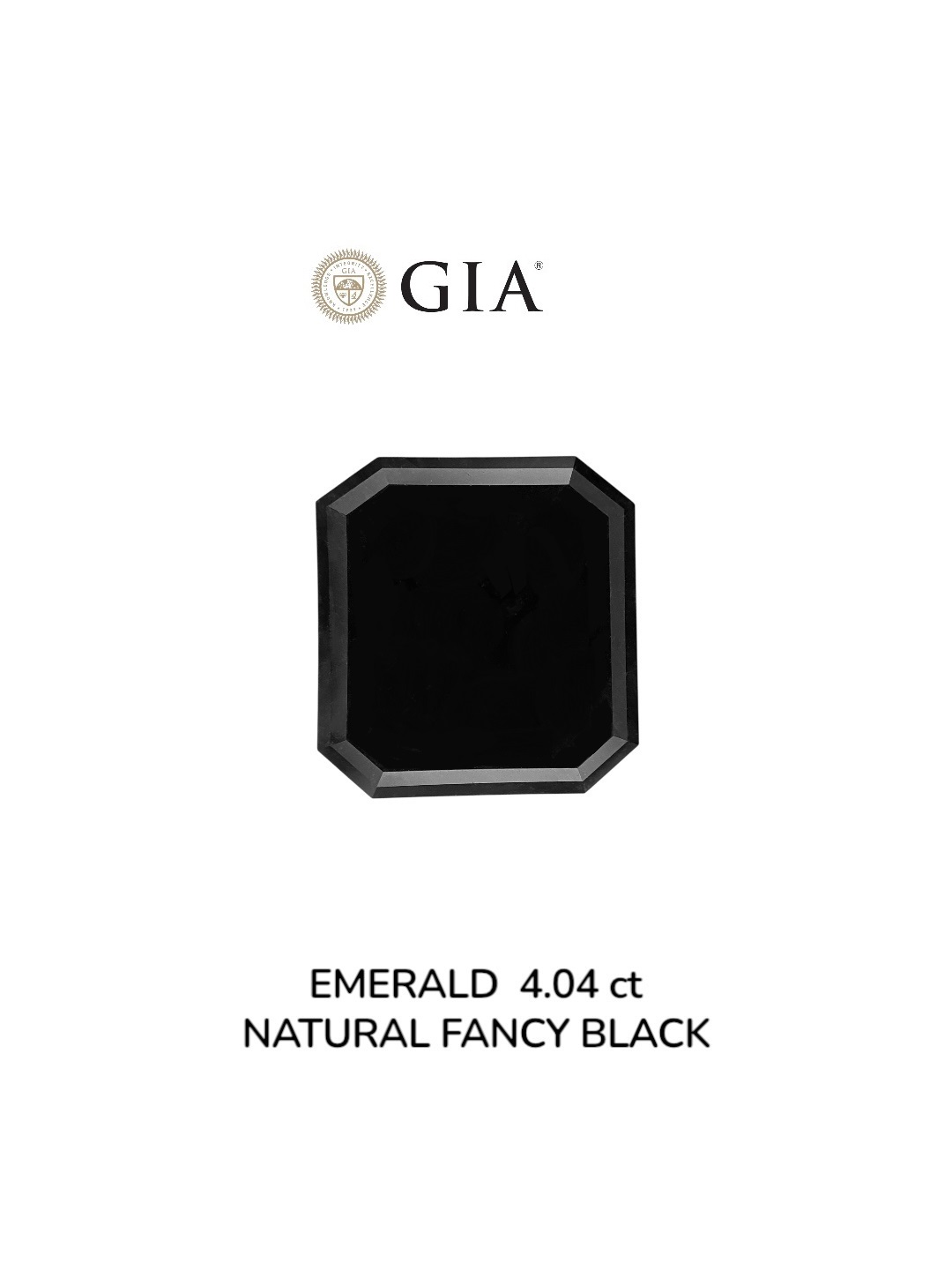 GIA 4.04 Carat Natural Fancy Black Sq emerald Diamond SE-8889GNN