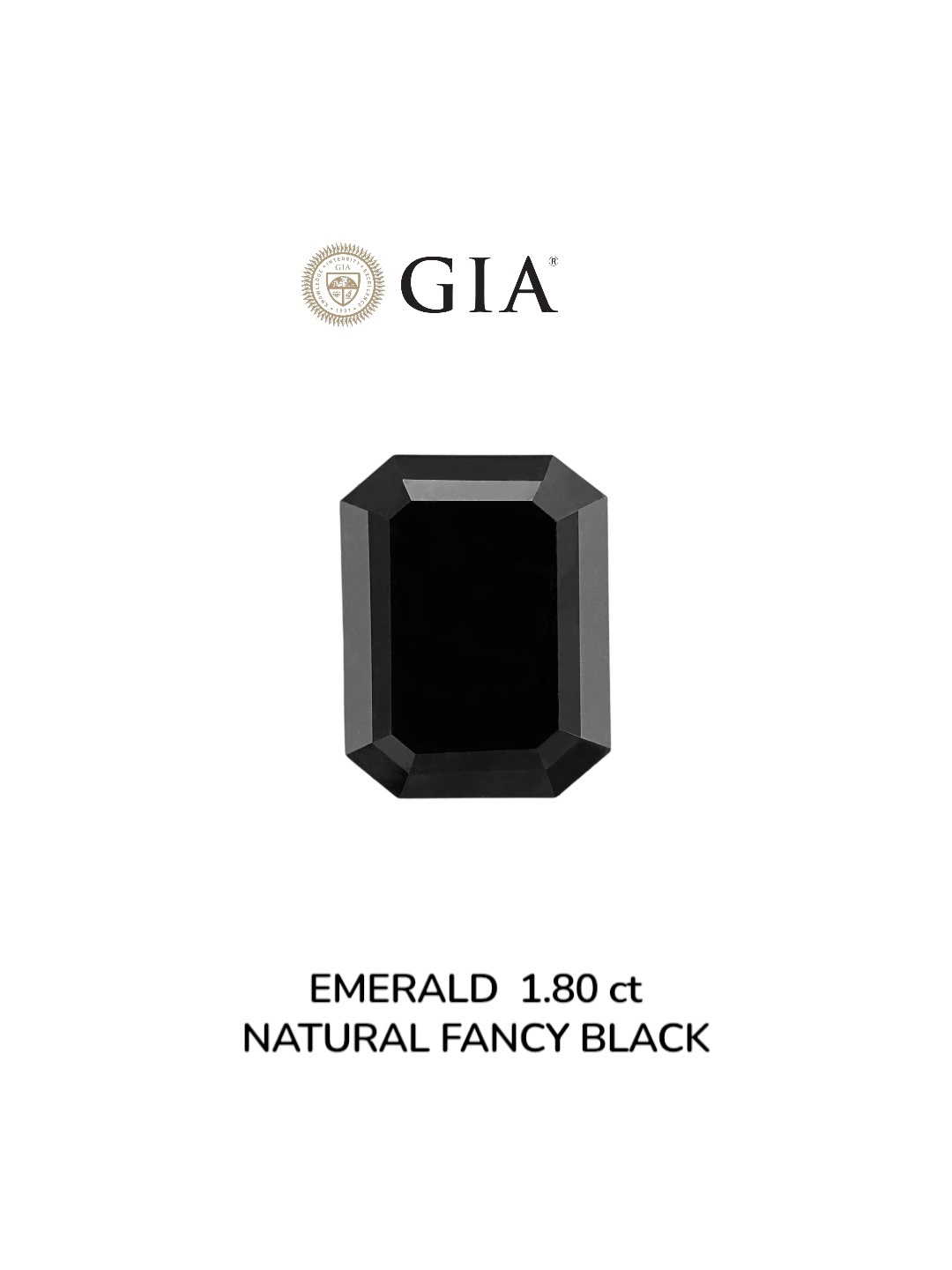 GIA 1.80 Carat Natural Fancy Black Emerald Diamond SE-8897GN