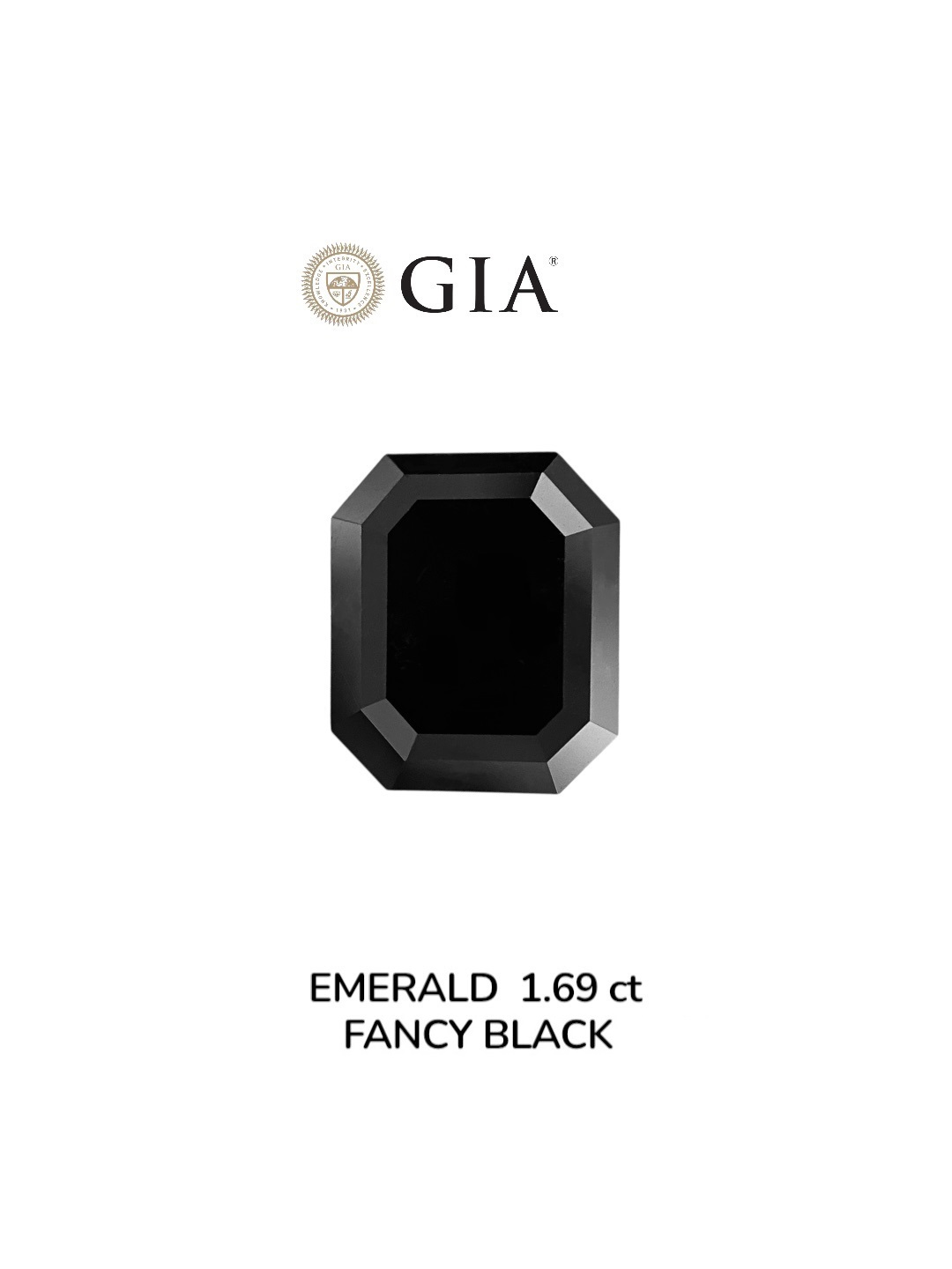 IGI 1.69 Carat Natural Fancy Black Emerald Diamond SE-8898IN