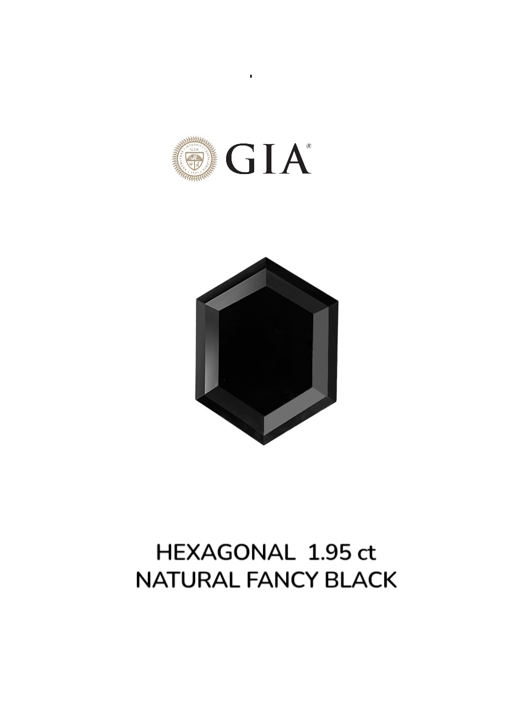 GIA 1.95 Carat Natural Fancy Black Hexagonal Diamond SE-8905GN