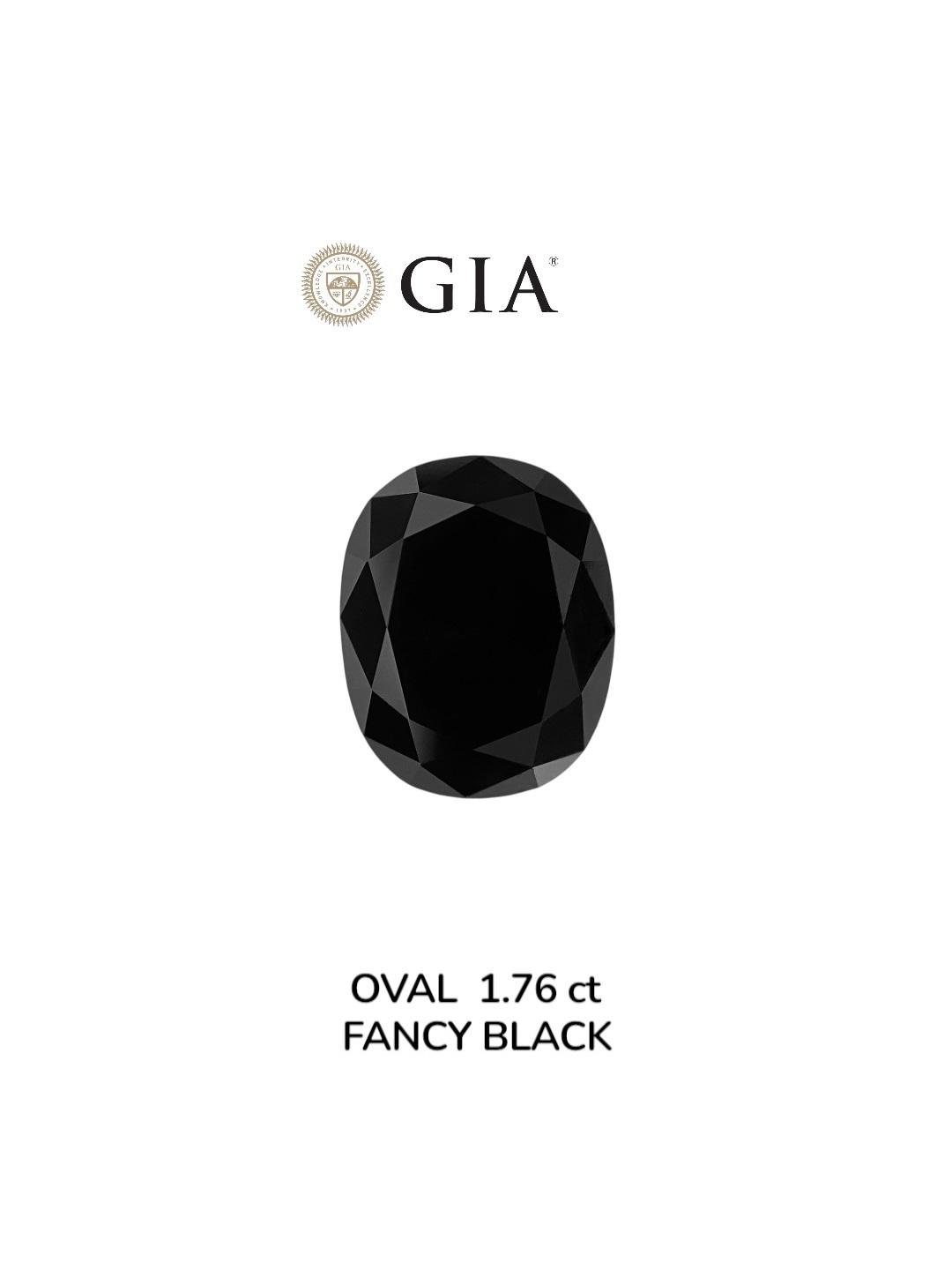 IGI 1.76 Carat Natural Fancy Black Oval Diamond SE-8906IN