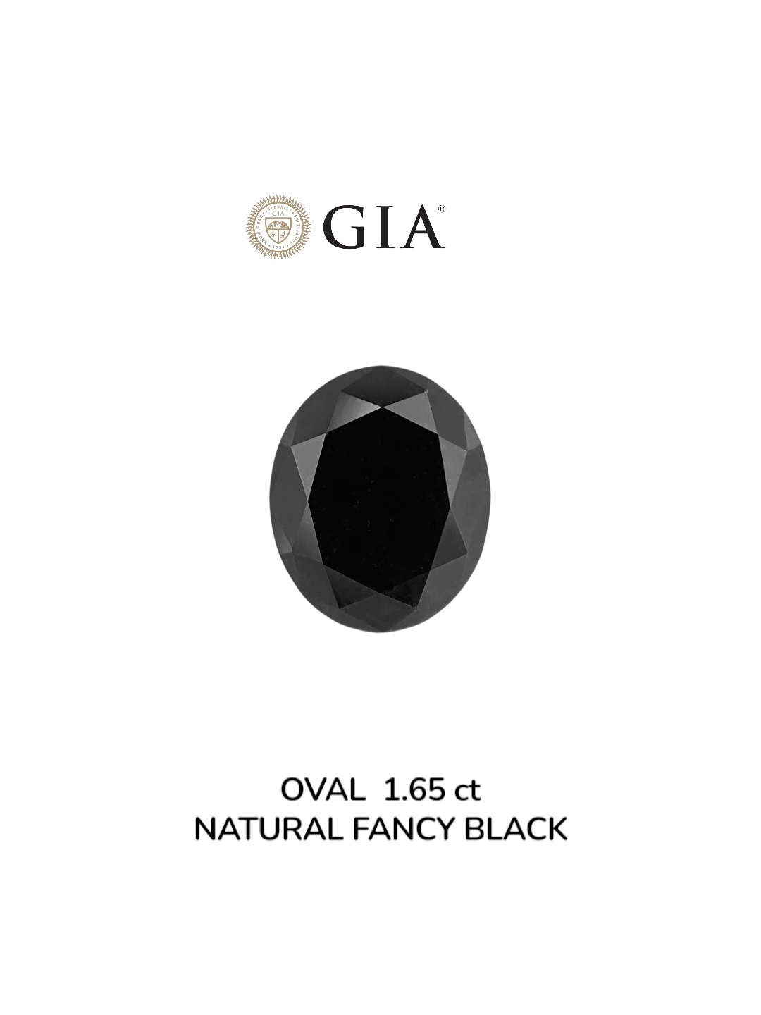 GIA 1.65 Carat Natural Fancy Black Oval Diamond SE-8909GN
