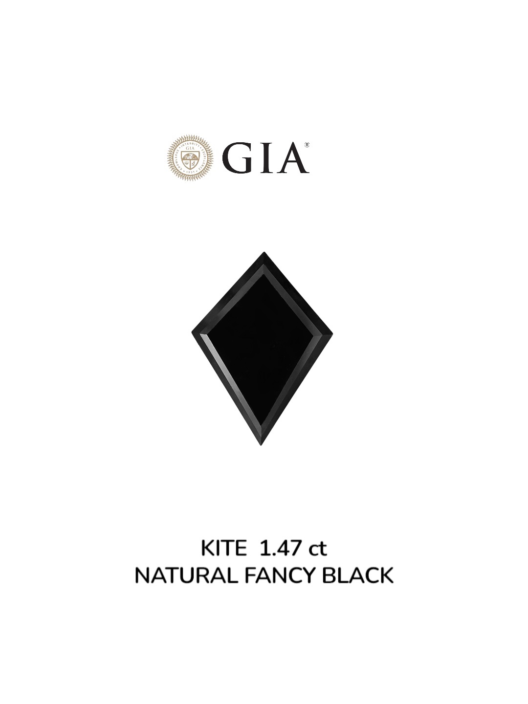 GIA 1.47 Carat Natural Fancy Black Kite Diamond SE-8910GN
