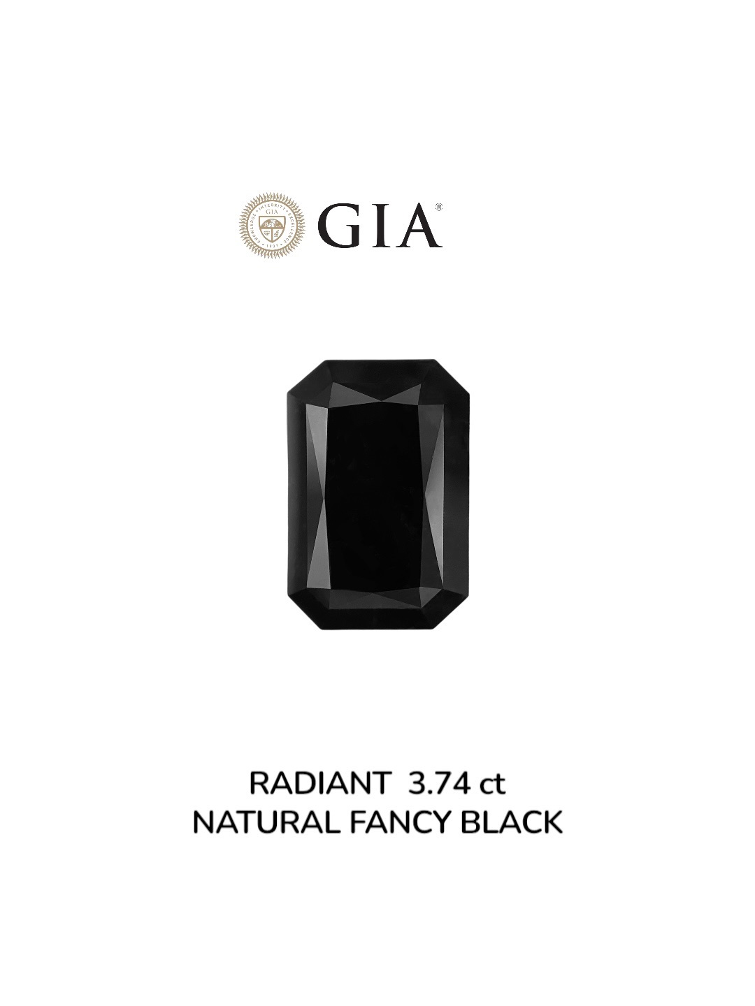 GIA 3.74 Carat Natural Fancy Black Radiant Diamond SE-8917GN