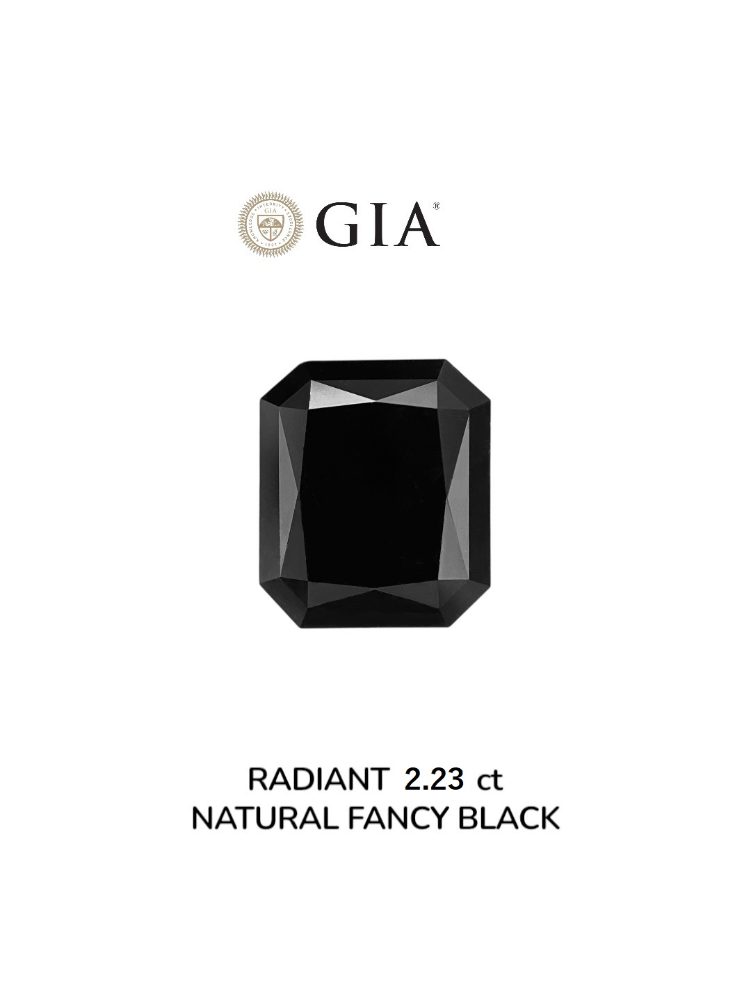 GIA 2.23 Carat Natural Fancy Black Radiant Diamond SE-8918GN