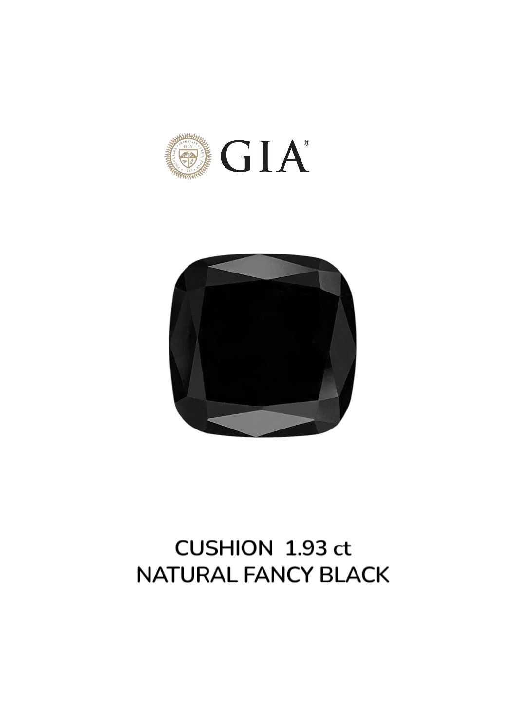 GIA 1.93 Carat Natural Fancy Black Cushion Diamond SE-8921GN