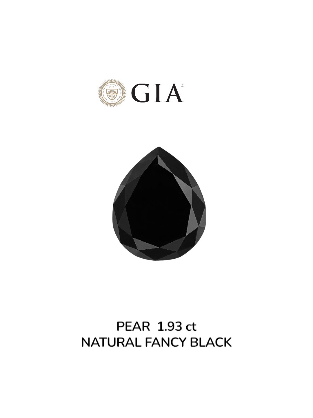 GIA 1.93 Carat Natural Fancy Black Pear Diamond SE-8927GN