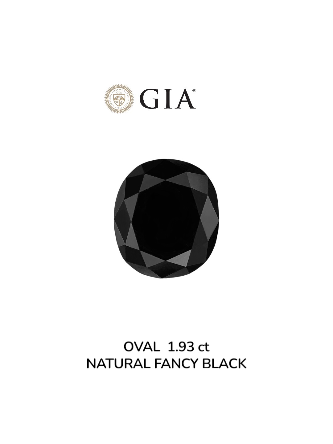 GIA 1.93 Carat Natural Fancy Black Oval Diamond SE-8931GN