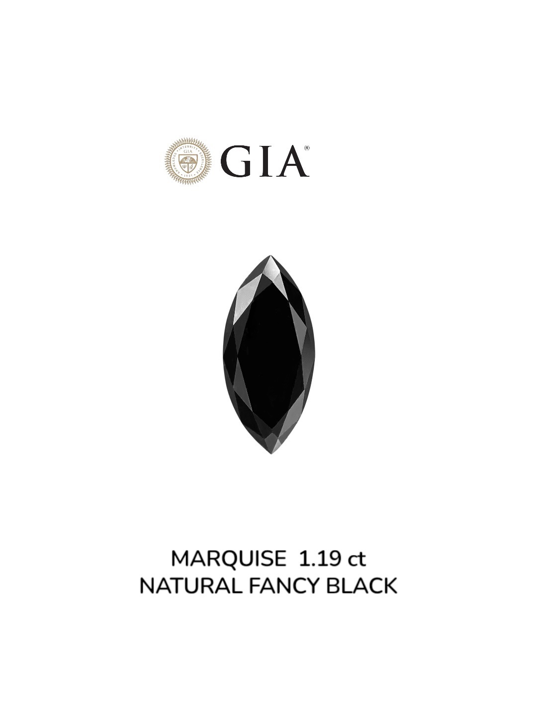 GIA 1.19 Carat Natural Fancy Black Marquise Diamond SE-8936GN