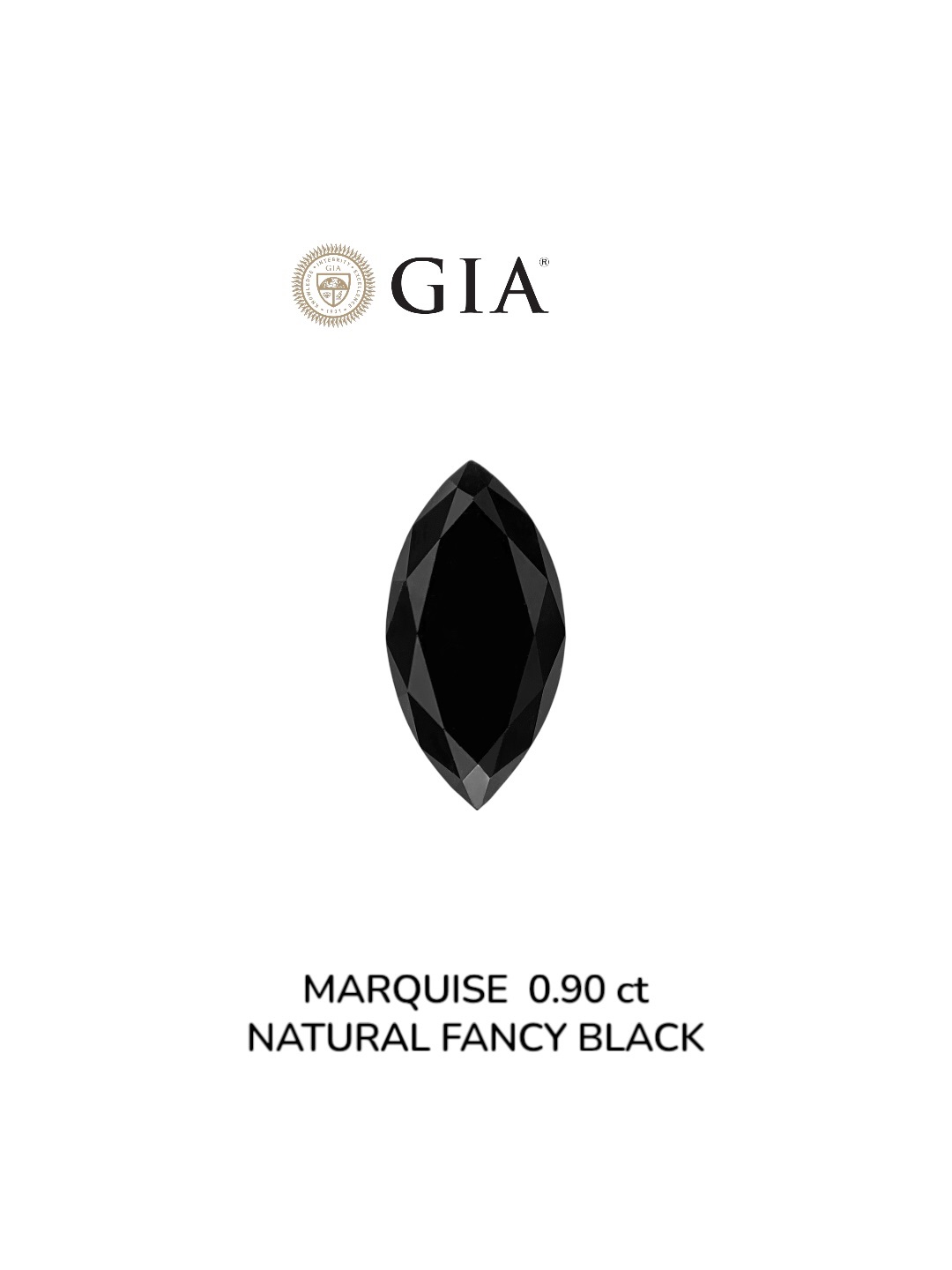 GIA 0.90 Carat Natural Fancy Black Marquise Diamond SE-8937GN