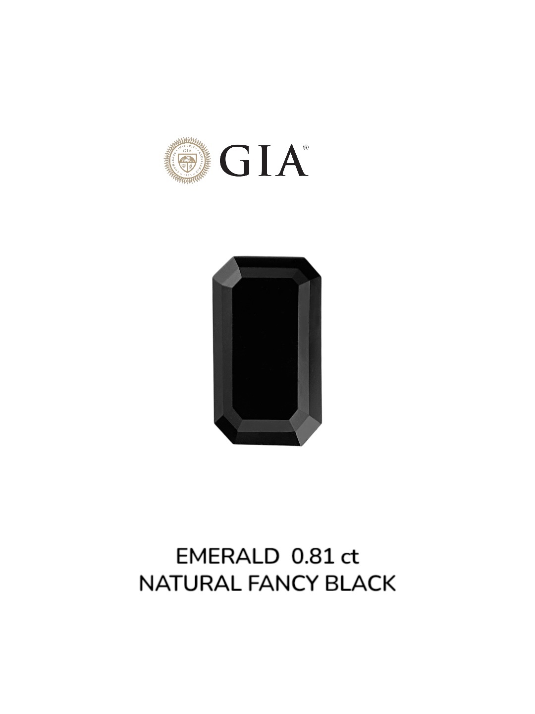 GIA 0.81 Carat Natural Fancy Black Emerald Diamond SE-8939GN