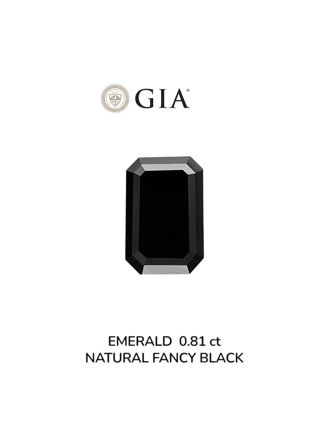 GIA 0.81 Carat Natural Fancy Black Emerald Diamond SE-8940GN