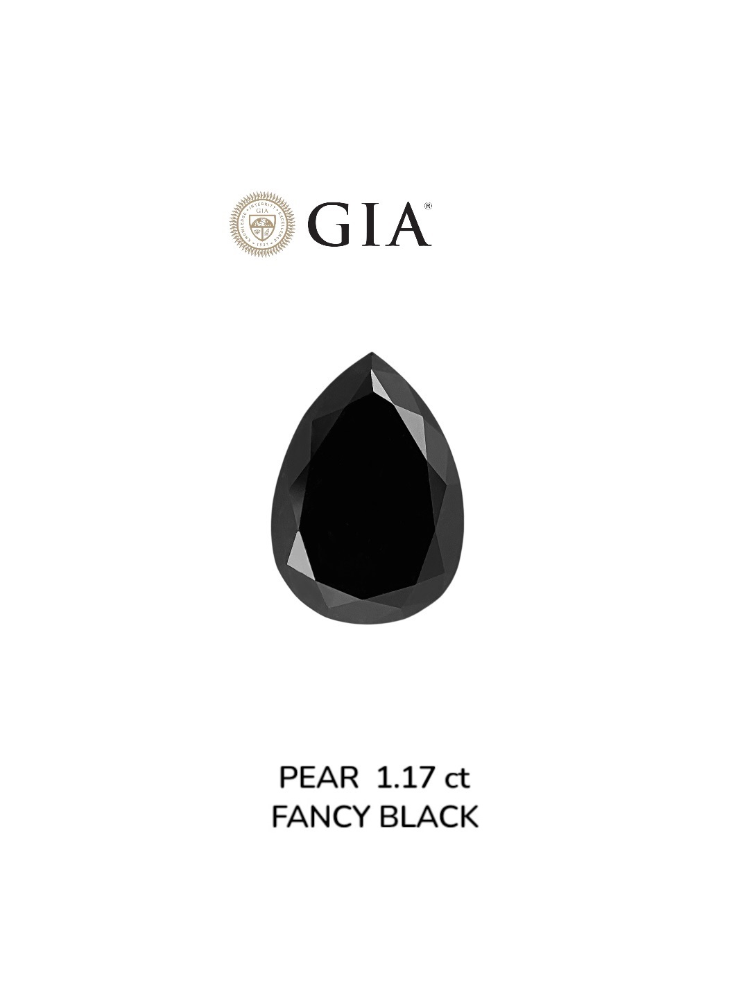 IGI 1.17 Carat Natural Fancy Black Pear Diamond SE-8944IN