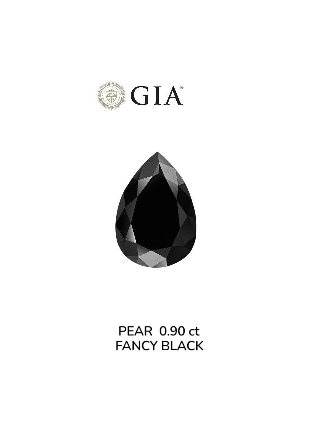 GIA 0.90 Carat Natural Fancy Black Pear Diamond SE-8946GT