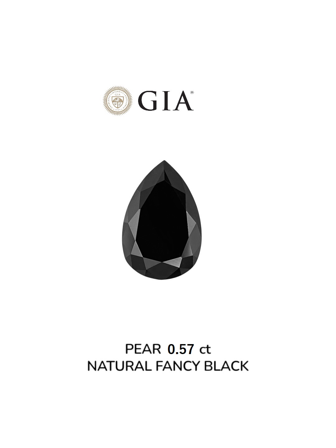 GIA 0.57 Carat Natural Fancy Black Pear Diamond SE-8948GT