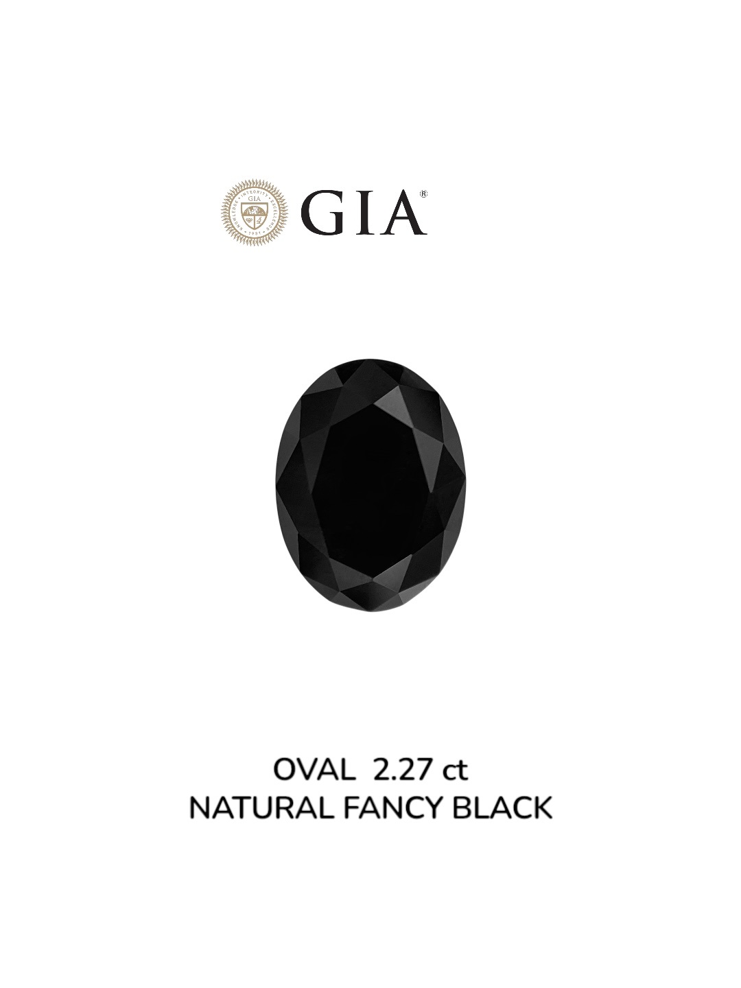 GIA 2.27 Carat Natural Fancy Black Oval Diamond SE-8964GN