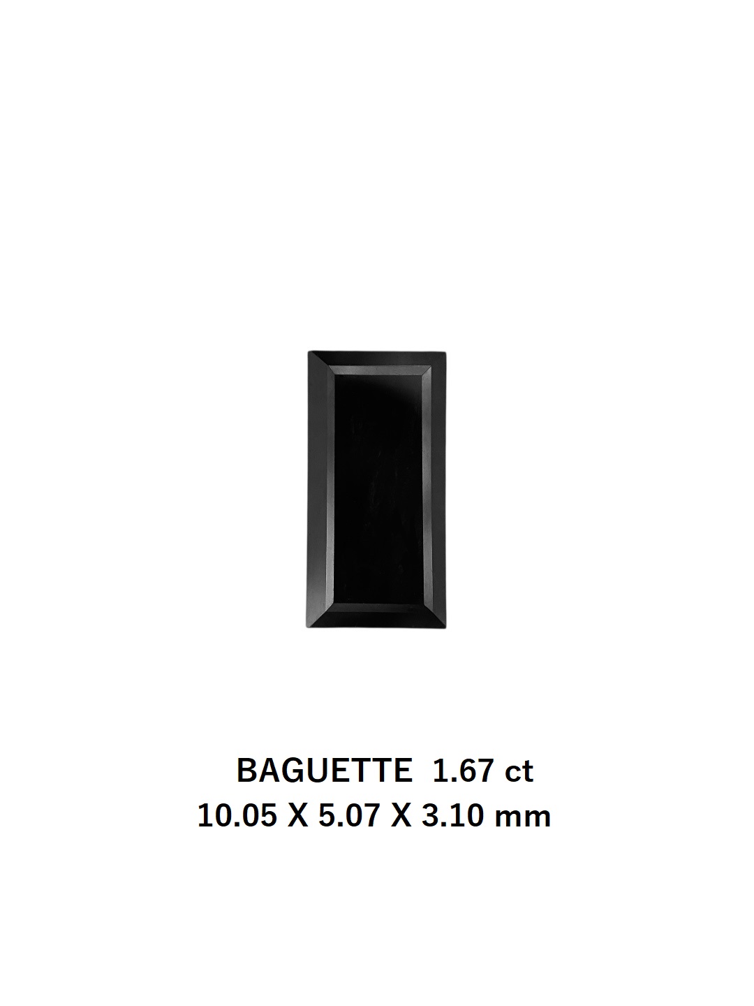 IGI 1.67 Carat Natural Fancy Black Baguette Diamond SE-8982TTI