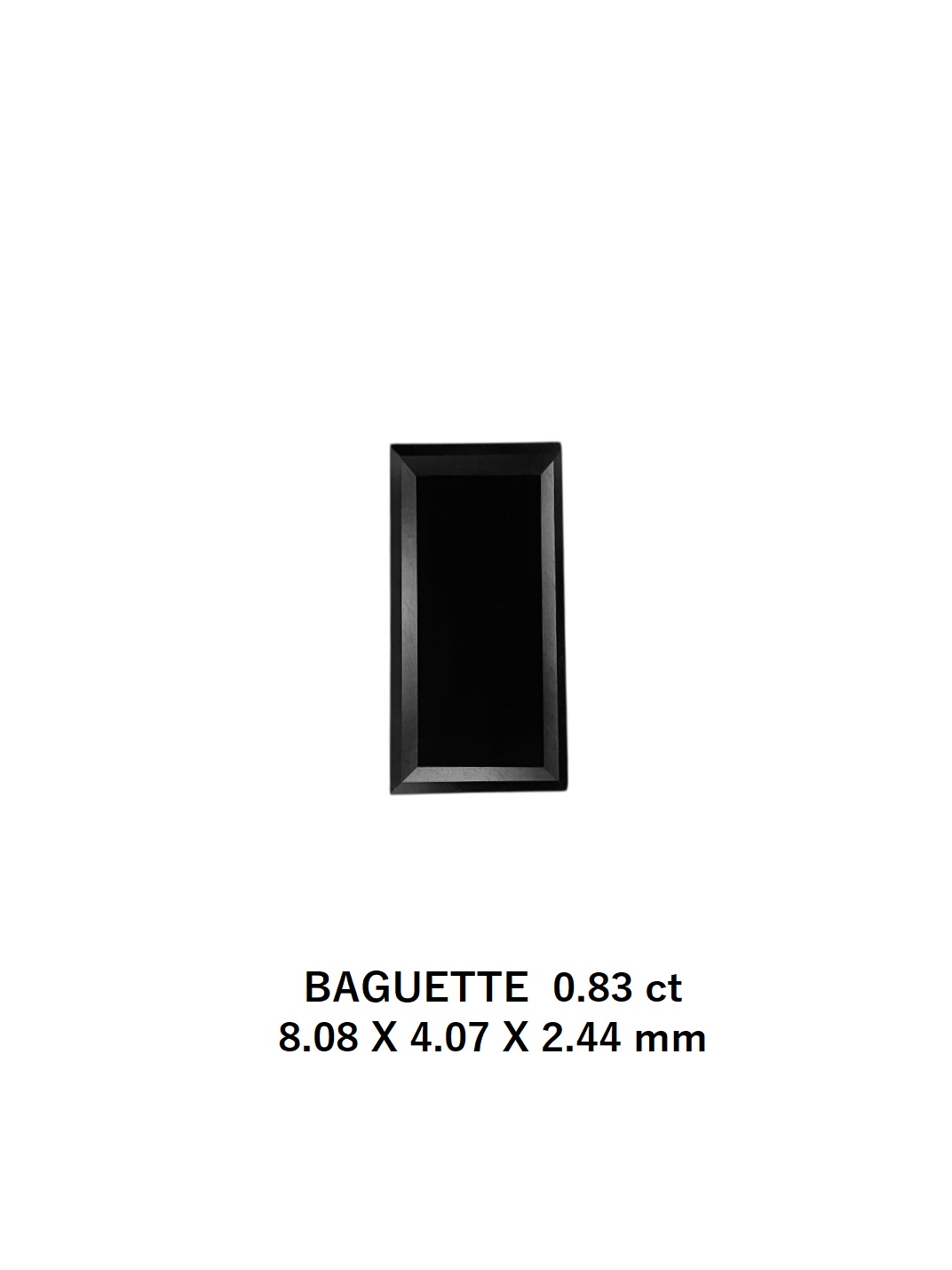 0.83 Carat Natural Fancy Black Baguette Diamond SE-8984T