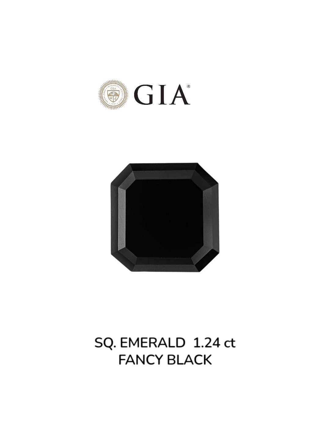 IGI 1.24 Carat Natural Fancy Black Sq emerald Diamond SE-8995IN