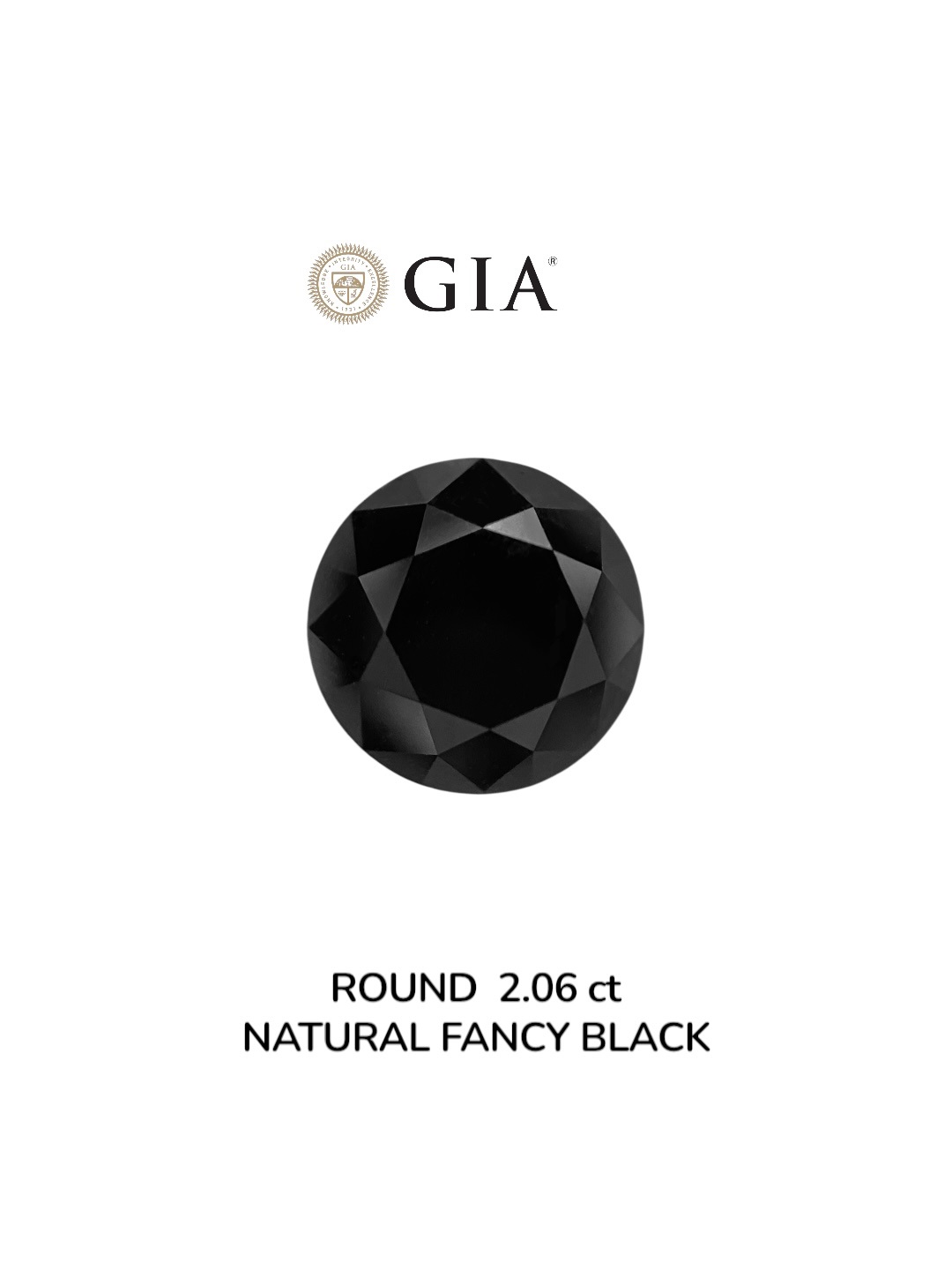 GIA 2.06 Carat Natural Fancy Black Round Diamond SE-9000GN
