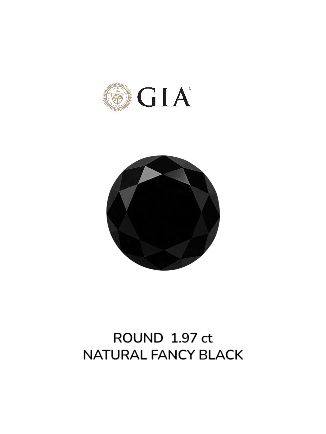 GIA 1.97 Carat Natural Fancy Black Round Diamond SE-9001GN