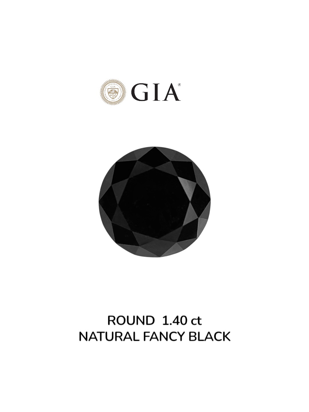 GIA 1.40 Carat Natural Fancy Black Round Diamond SE-9004GN