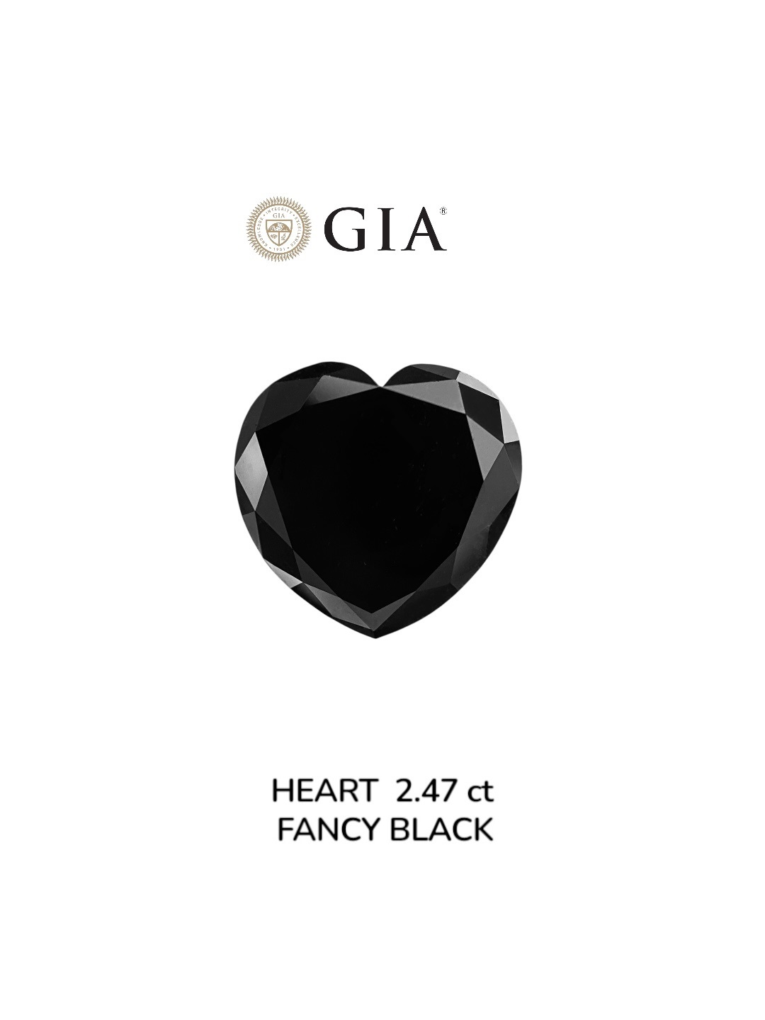 IGI 2.47 Carat Natural Fancy Black Heart Diamond SE-9010IN