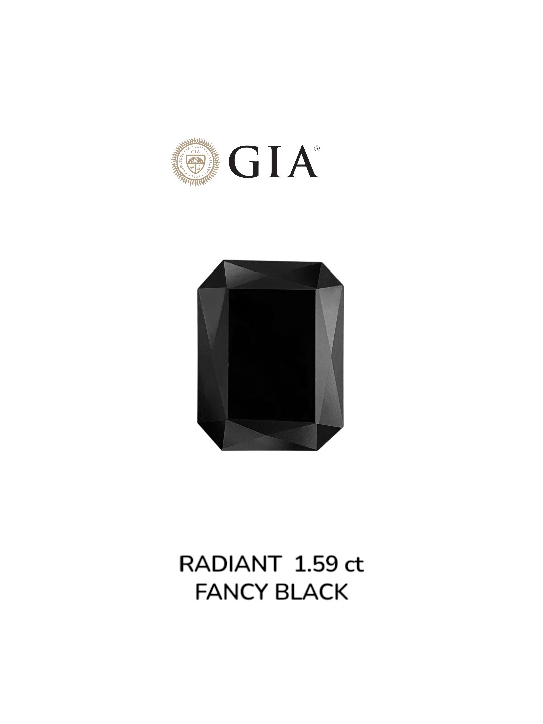 IGI 1.59 Carat Natural Fancy Black Radiant Diamond SE-9023IN