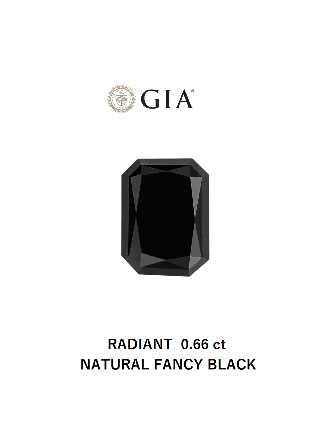 GIA 0.66 Carat Natural Fancy Black Radiant Diamond SE-9024GN