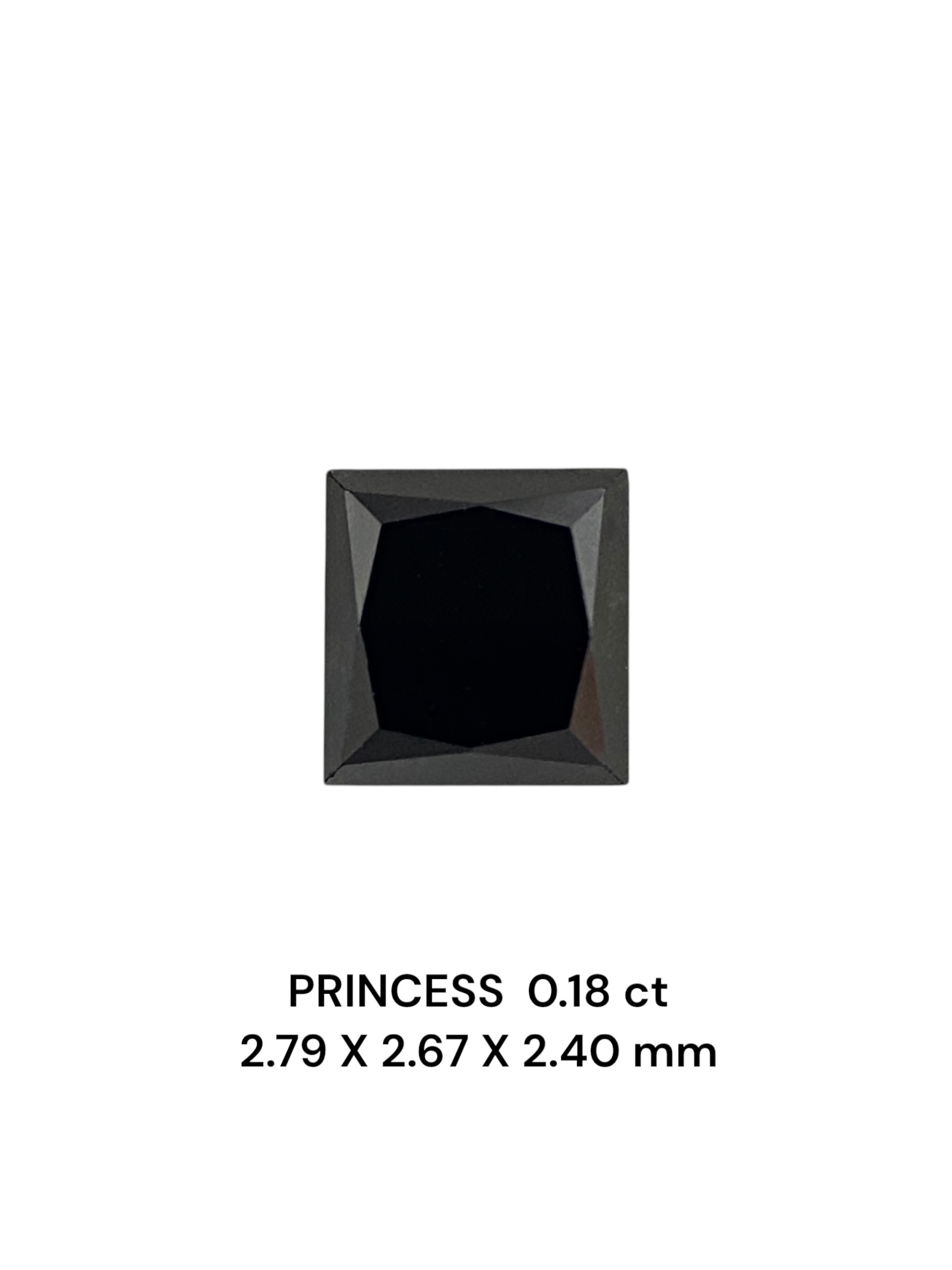0.18 Carat Natural Fancy Black Princess Diamond SE-9026T11