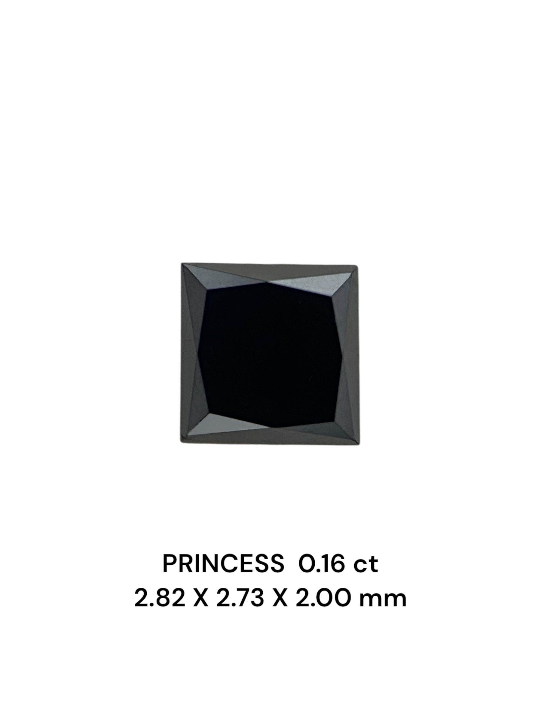 0.16 Carat Natural Fancy Black Princess Diamond SE-9026T55
