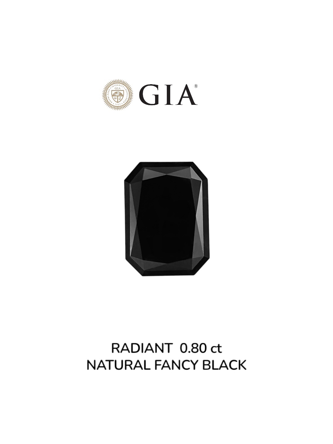 GIA 0.80 Carat Natural Fancy Black Radiant Diamond SE-9027GN