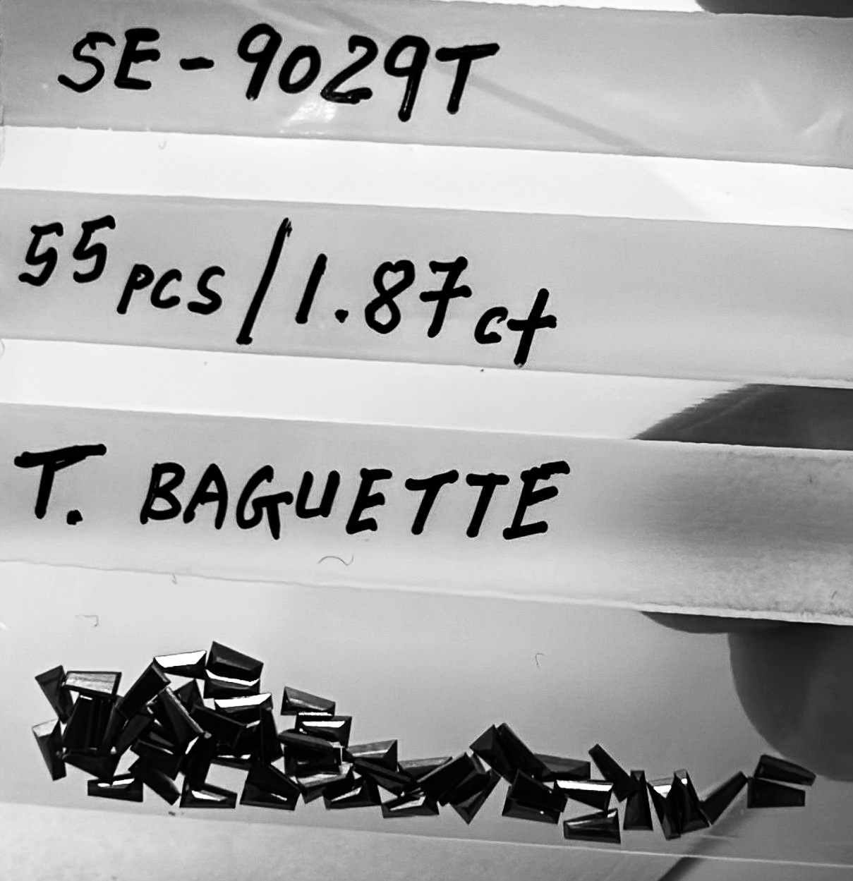 1.87 Carat Natural Fancy Black Tapered baguette Diamond SE-9029TT