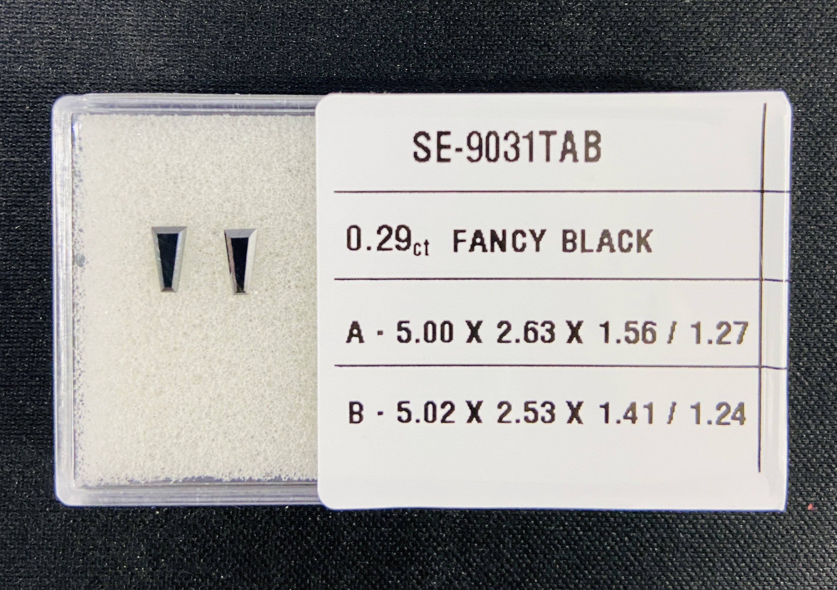 0.29 Carat Natural Fancy Black Tapered baguette Diamond SE-9031TAB