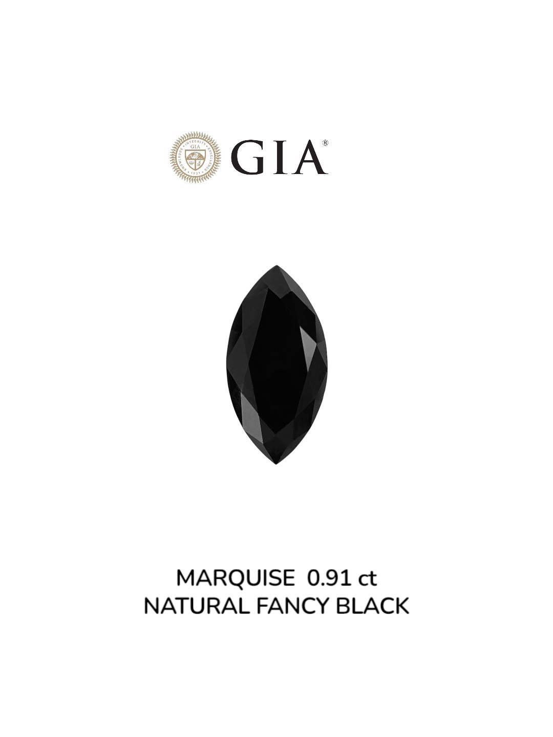 GIA 0.91 Carat Natural Fancy Black Marquise Diamond SE-9041GN