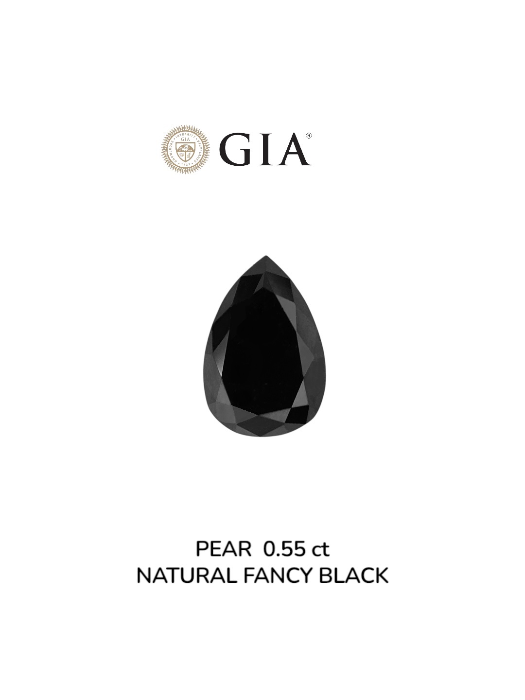 IGI 0.55 Carat Natural Fancy Black Pear Diamond SE-9042IN