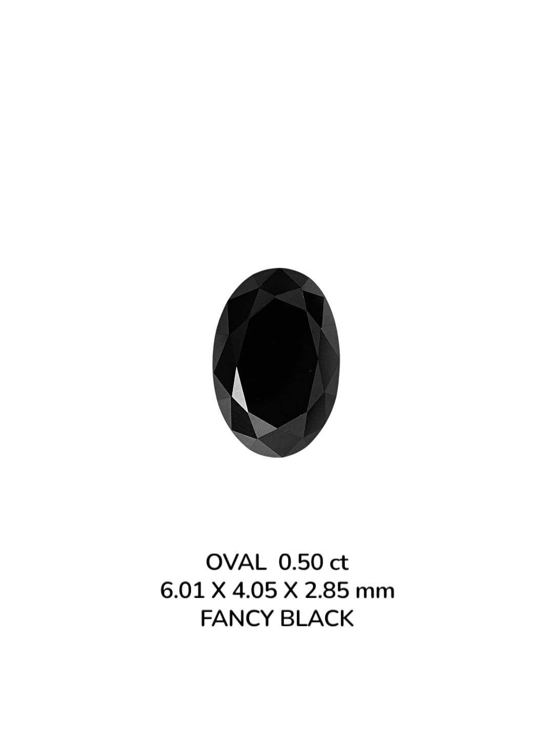 0.50 Carat Natural Fancy Black Oval Diamond SE-9074T11