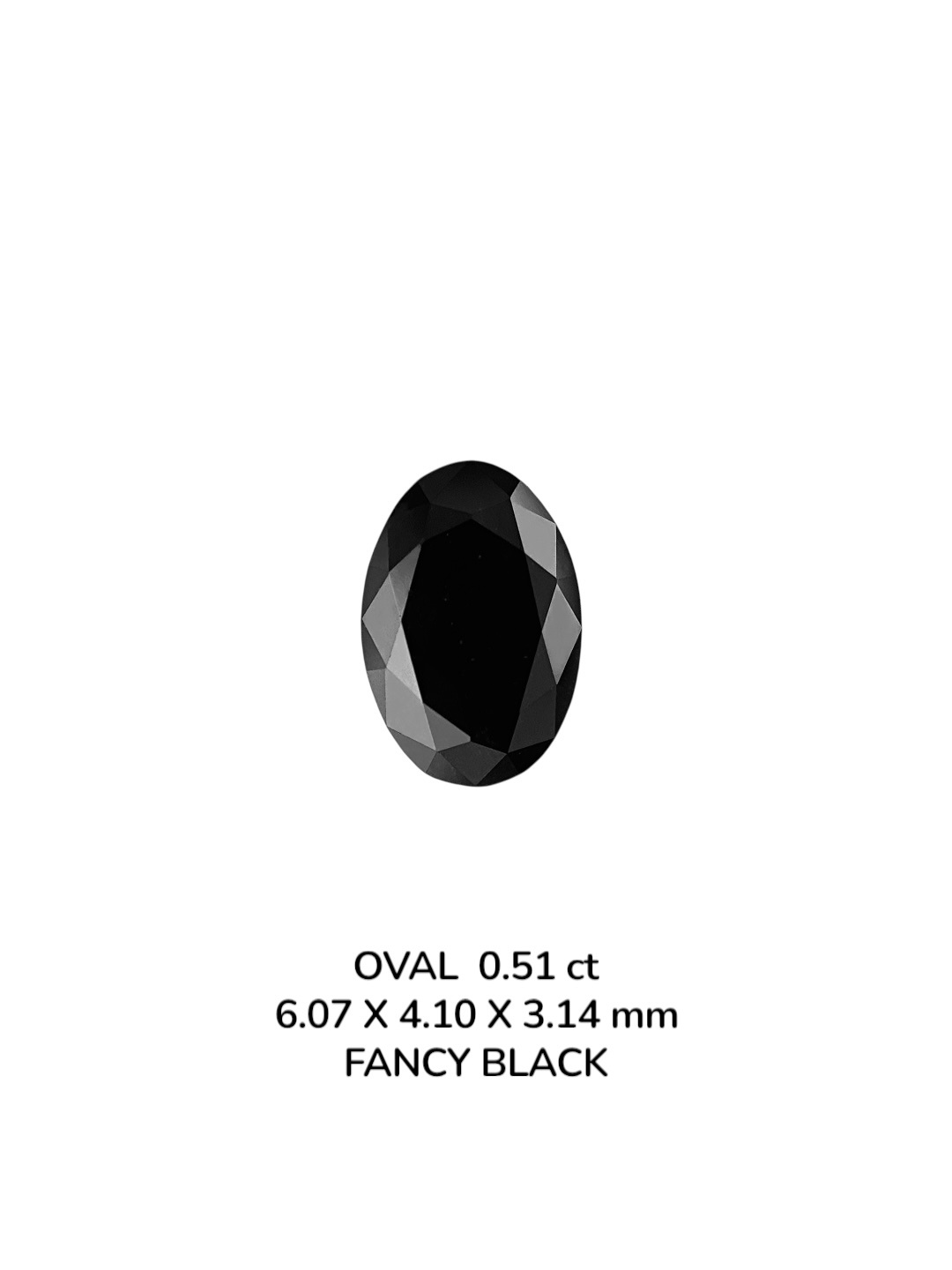 0.51 Carat Natural Fancy Black Oval Diamond SE-9074T17
