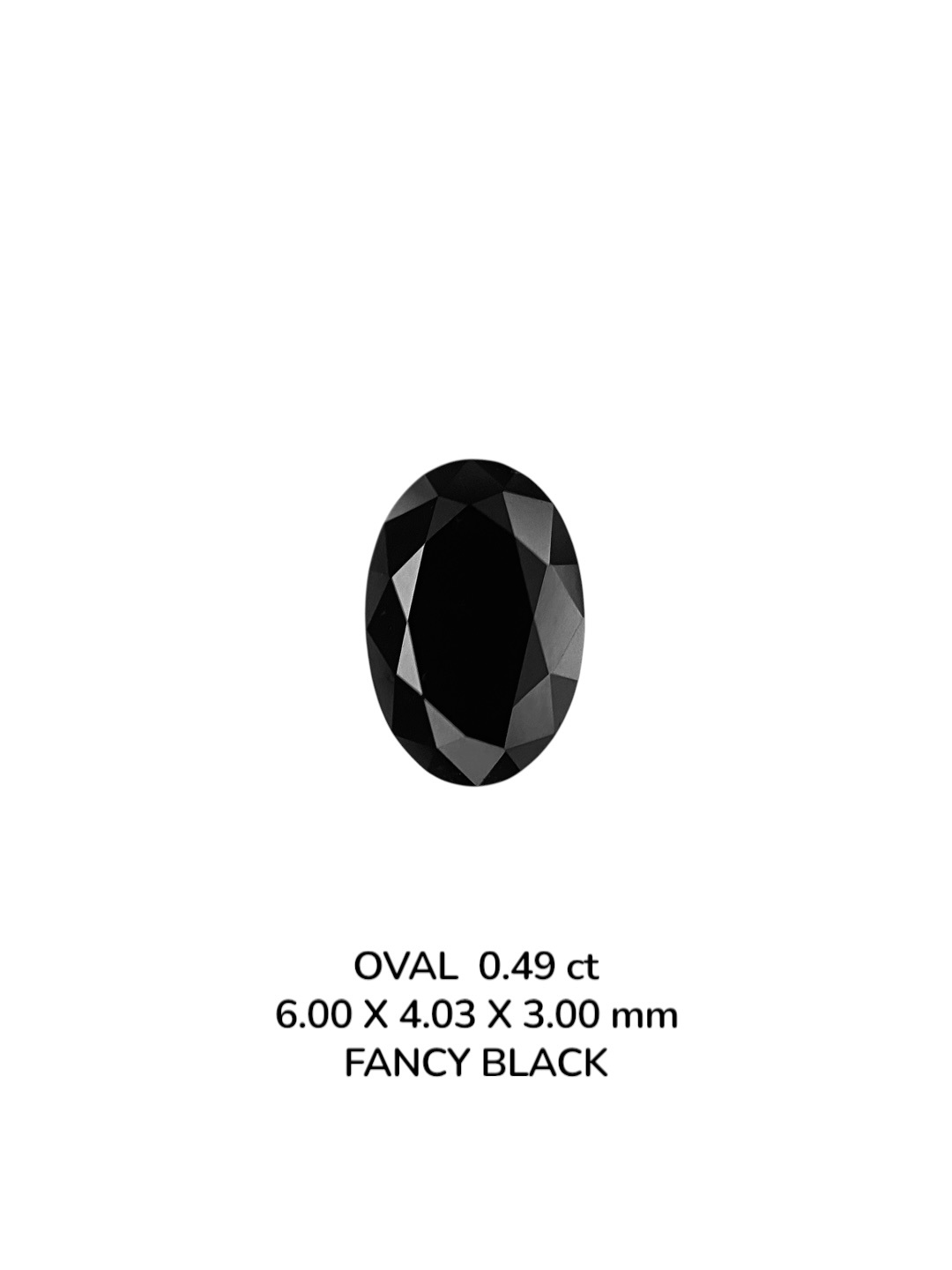 0.49 Carat Natural Fancy Black Oval Diamond SE-9074T2
