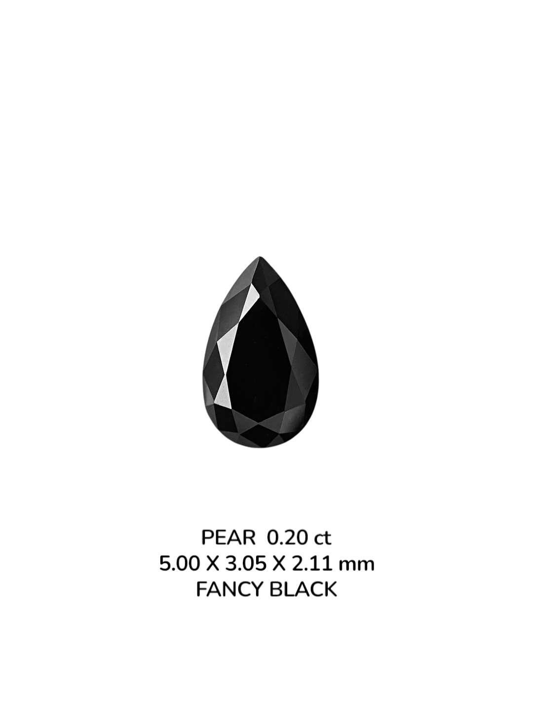 0.20 Carat Natural Fancy Black Pear Diamond SE-9079T1