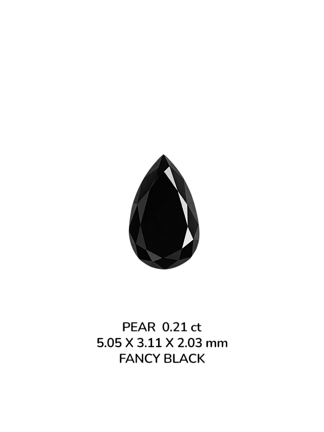 0.21 Carat Natural Fancy Black Pear Diamond SE-9079T12