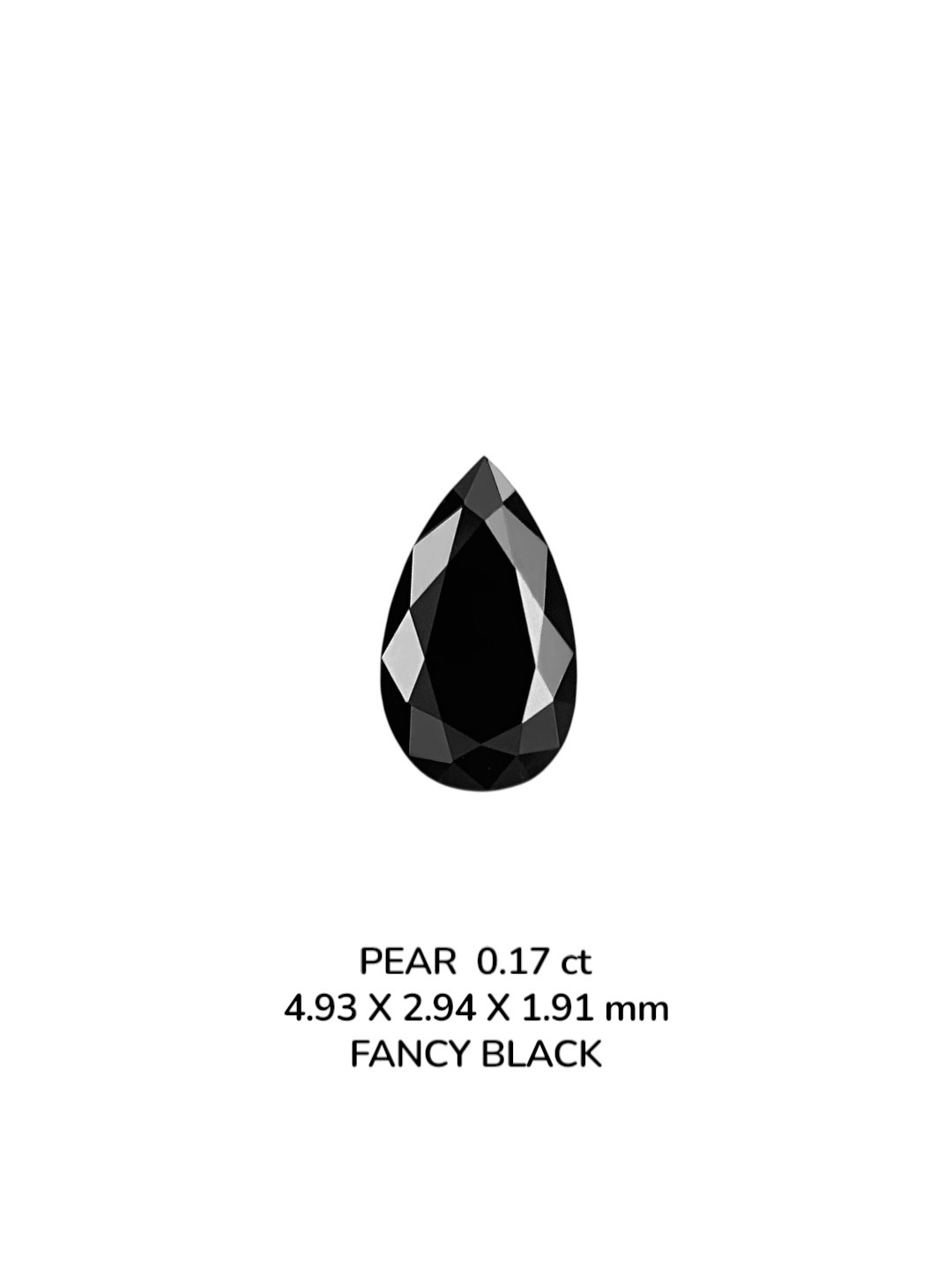 0.17 Carat Natural Fancy Black Pear Diamond SE-9079T14