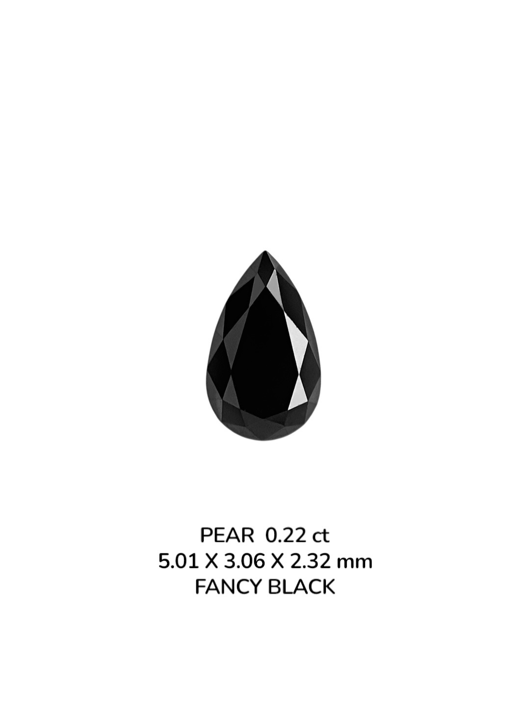 0.22 Carat Natural Fancy Black Pear Diamond SE-9079T18