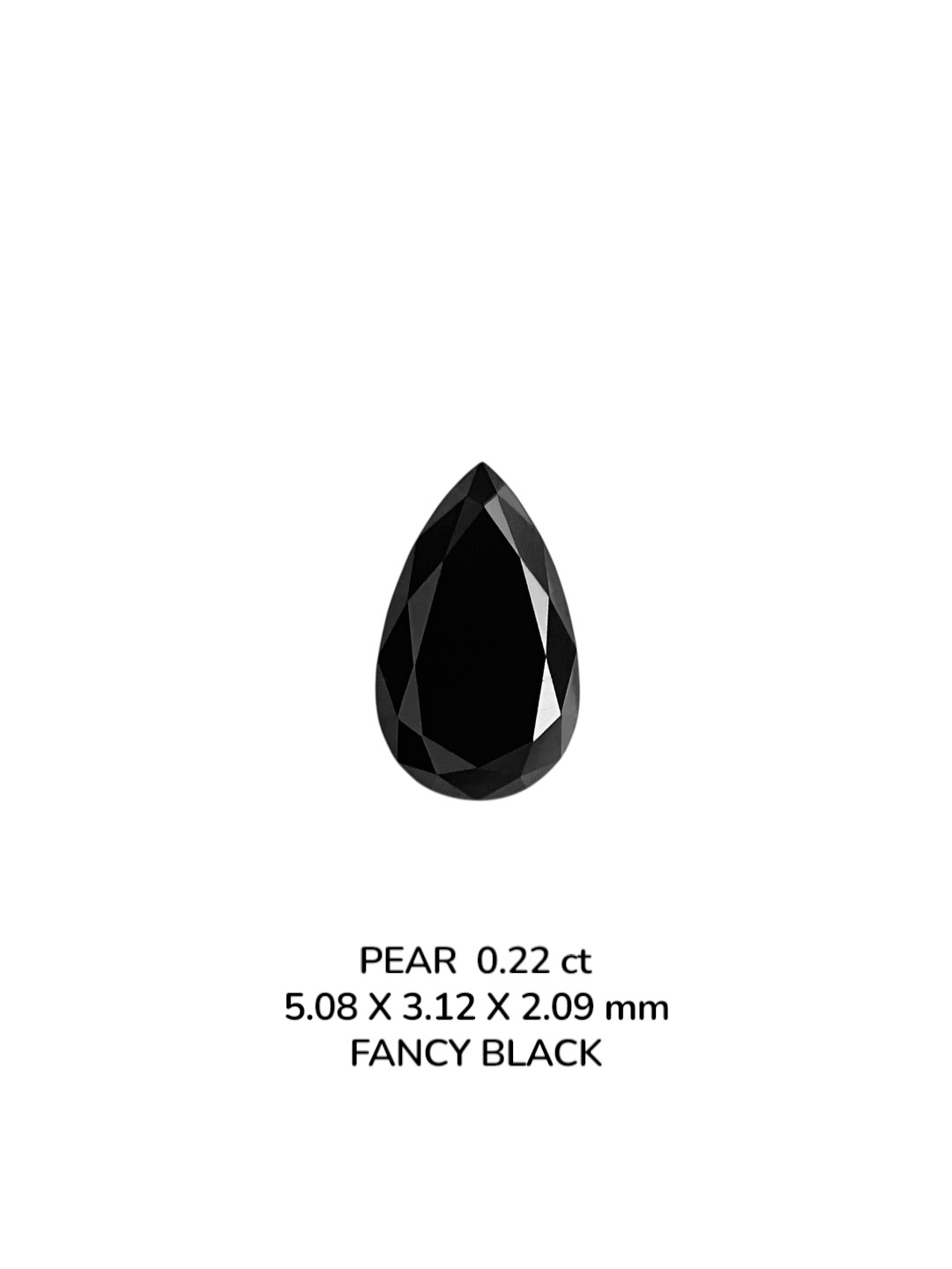 0.22 Carat Natural Fancy Black Pear Diamond SE-9079T20