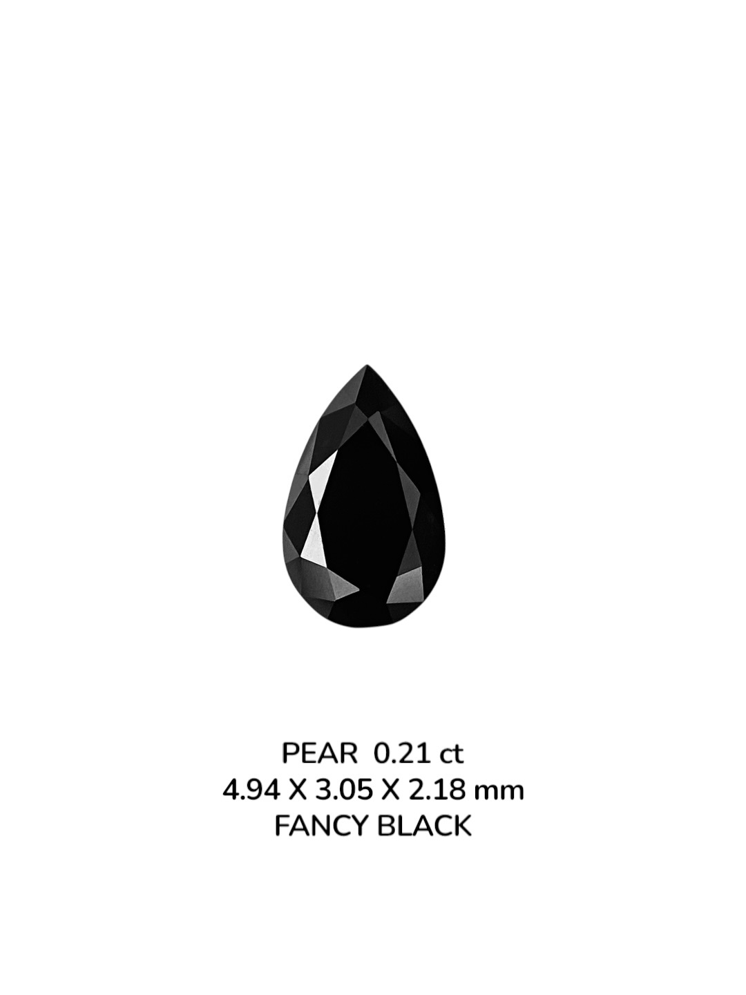 0.21 Carat Natural Fancy Black Pear Diamond SE-9079T3