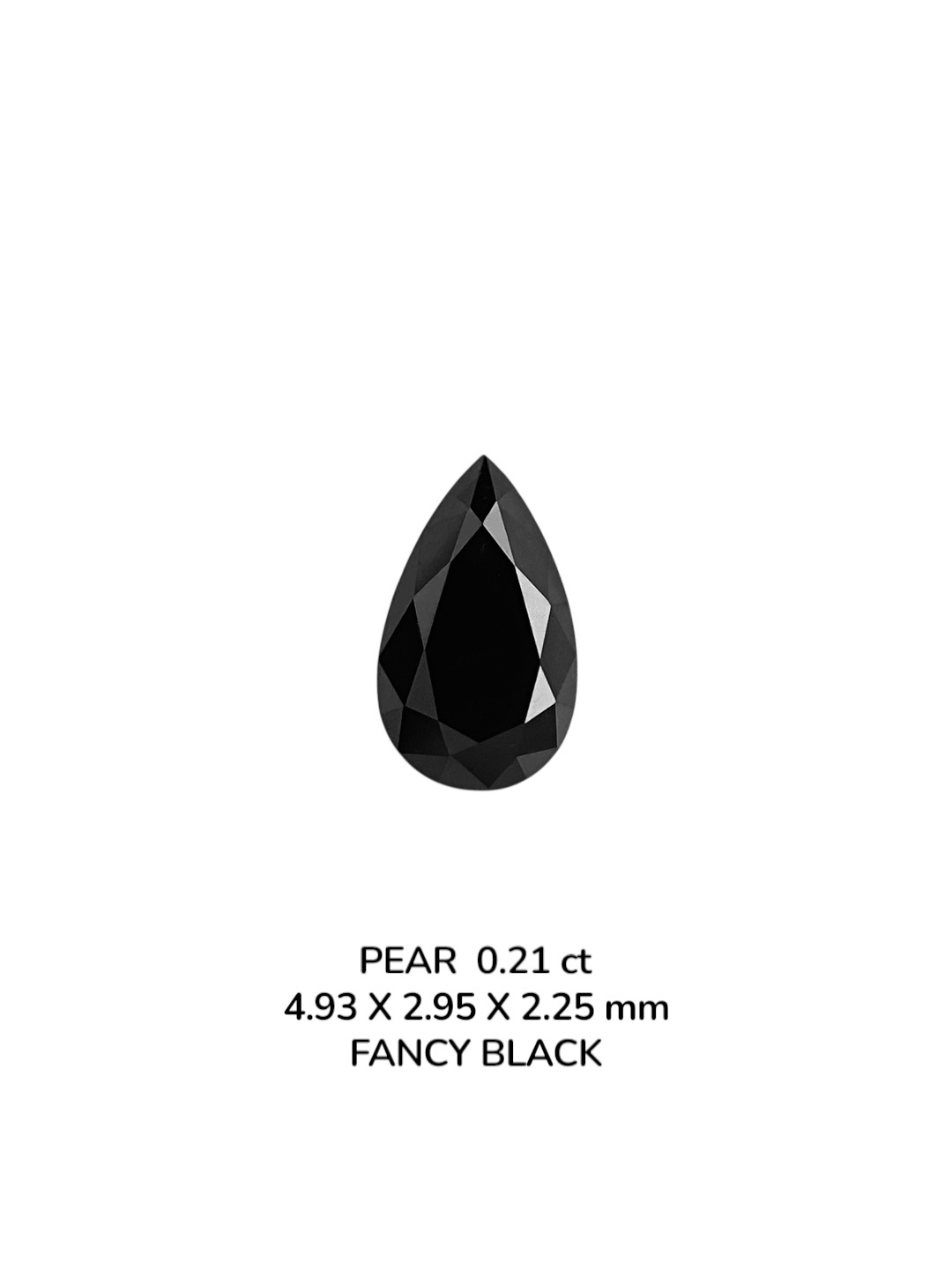 0.21 Carat Natural Fancy Black Pear Diamond SE-9079T8