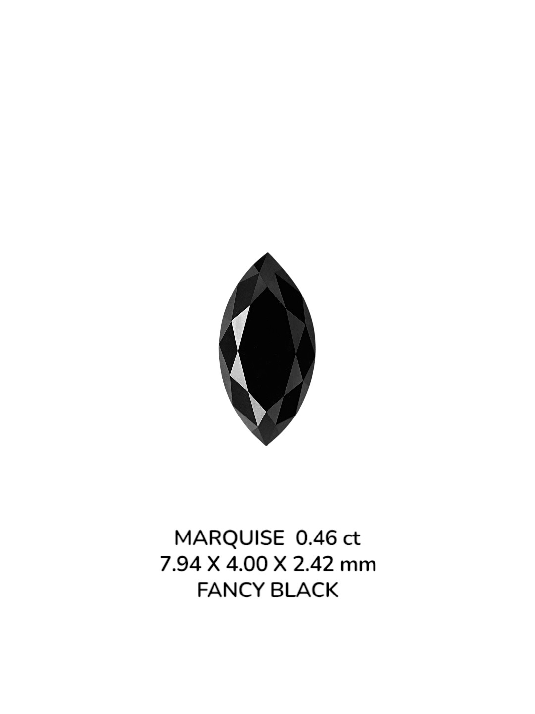 0.46 Carat Natural Fancy Black Marquise Diamond SE-9081T8